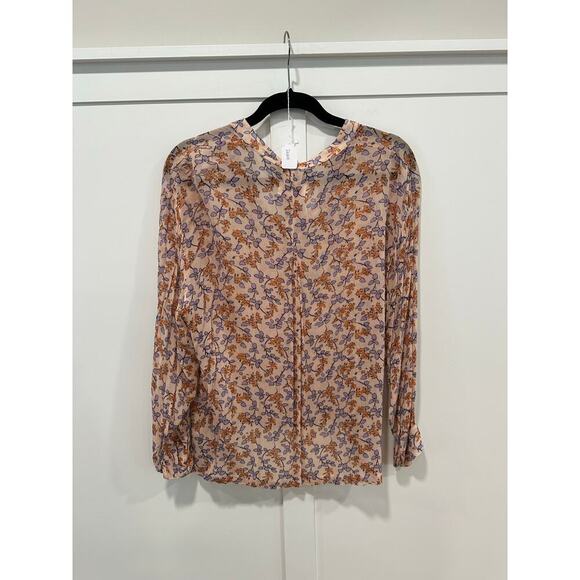 Cotelac Long Sleeve Sheer Printed Floral Blouse Size 3(XL) - Picture 2 of 5